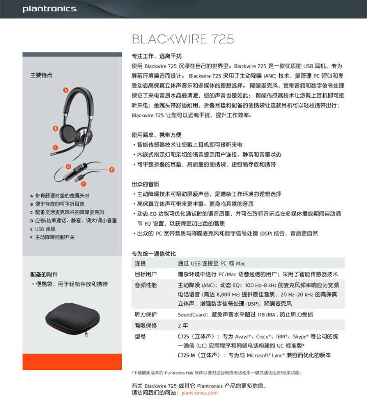缤特力耳机 Blackwire 700 系列